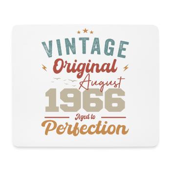 August 1966 Vintage Jahrgang Geburtstag Retro - Mousepad (Querformat) - Weiß - Vorne