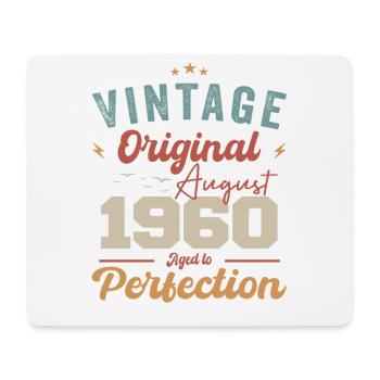 Août 1960 Vintage Vintage Anniversaire Rétro - Tapis de souris (format paysage) - blanc - Devant