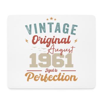 August 1961 Vintage Jahrgang Geburtstag Retro - Mousepad (Querformat) - Weiß - Vorne