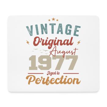 August 1977 Vintage Jahrgang Geburtstag Retro - Mousepad (Querformat) - Weiß - Vorne