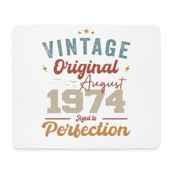 August 1974 Vintage Vintage Birthday Retro - Mouse Pad (horizontal) - white - Front