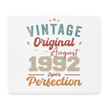 August 1992 Vintage Jahrgang Geburtstag Retro - Mousepad (Querformat) - Weiß - Vorne