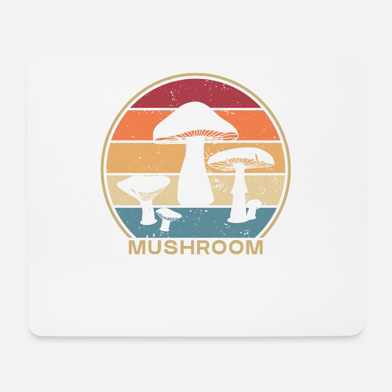 Retro-Futtersuche Identifizierung Pilz pflücken - Mousepad (Querformat) - Weiß