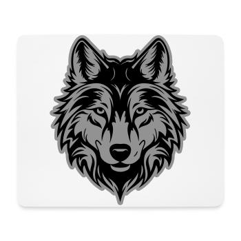 Wolf Silhouette - Mousepad (Querformat) - Weiß - Vorne