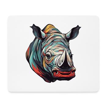 Nashorn Portrait - Mousepad (Querformat) - Weiß - Vorne