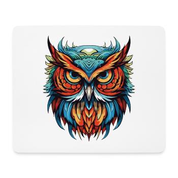Eule Portrait - Mousepad (Querformat) - Weiß - Vorne