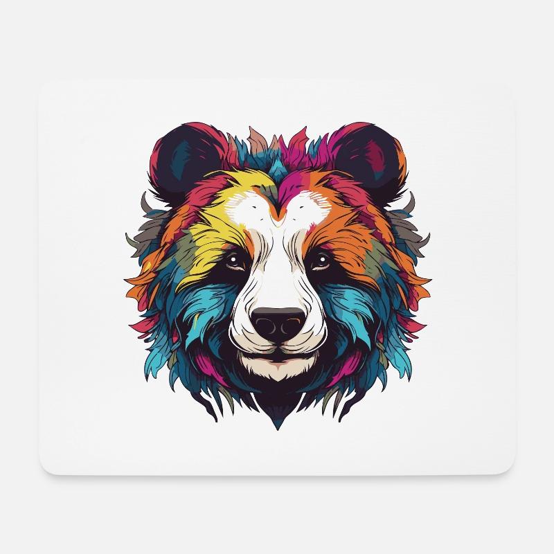 Panda Portrait - Mousepad (Querformat) - Weiß