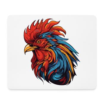Portrait de coq - Tapis de souris (format paysage) - blanc - Devant