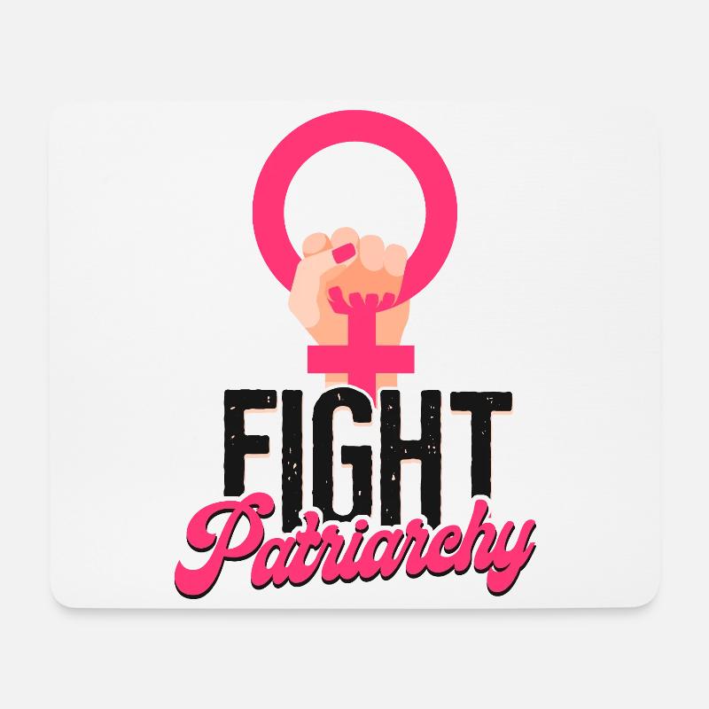 Feminist Fight Patriarchy - Mousepad (Querformat) - Weiß