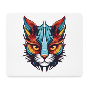 Tête de portrait de chat - Tapis de souris (format paysage) - blanc - Devant