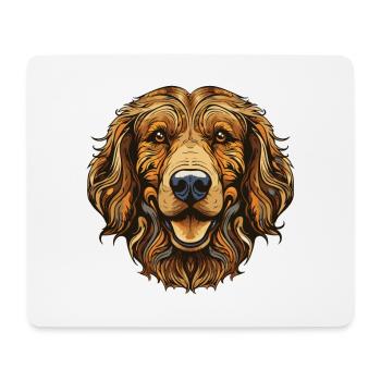 Portrait de chien Golden Retriever - Tapis de souris (format paysage) - blanc - Devant