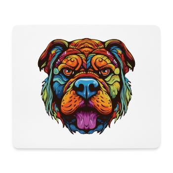 Portrait de chien bouledogue - Tapis de souris (format paysage) - blanc - Devant