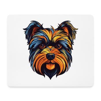 Yorkshire Terrier Hund Portrait - Mousepad (Querformat) - Weiß - Vorne