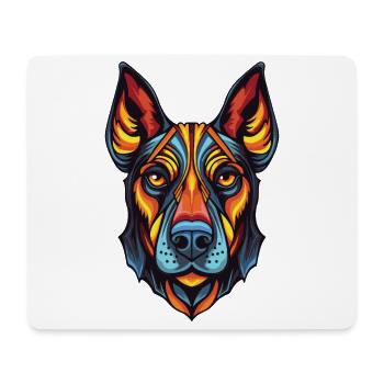 Doberman Dog Portrait - Mouse Pad (horizontal) - white - Front