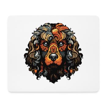 Pudel Hund Portrait - Mousepad (Querformat) - Weiß - Vorne