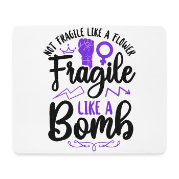 Feminist Not Fragile Like A Flower - Mousepad (Querformat) - Weiß - Vorne