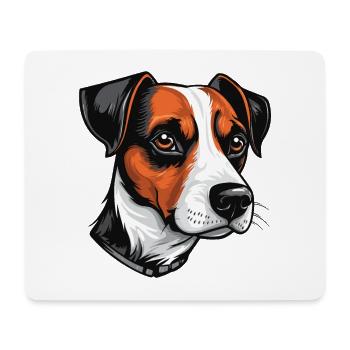 Jack Russel Terrier Hund Portrait - Mousepad (Querformat) - Weiß - Vorne