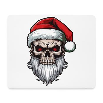 Crâne du Père Noël - Tapis de souris (format paysage) - blanc - Devant