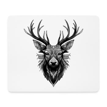 Hirsch Portrait - Mousepad (Querformat) - Weiß - Vorne