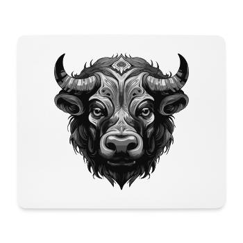 Taureau Portrait Taureau - Tapis de souris (format paysage) - blanc - Devant