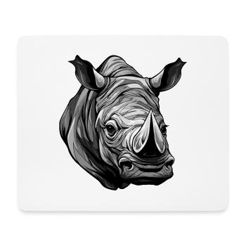 Nashorn Portrait - Mousepad (Querformat) - Weiß - Vorne
