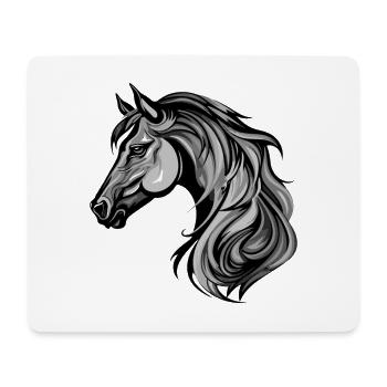 Portrait de cheval - Tapis de souris (format paysage) - blanc - Devant