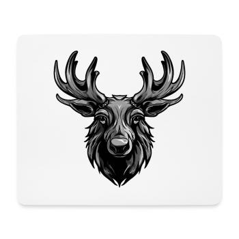 Elch Portrait - Mousepad (Querformat) - Weiß - Vorne