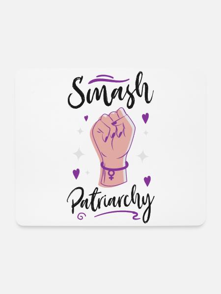 Feminist Smash Patriarchy - Mousepad (Querformat) - Weiß