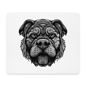 Portrait de chien bouledogue - Tapis de souris (format paysage) - blanc - Devant