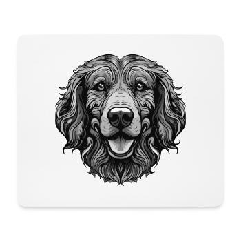 Portrait de chien Golden Retriever - Tapis de souris (format paysage) - blanc - Devant
