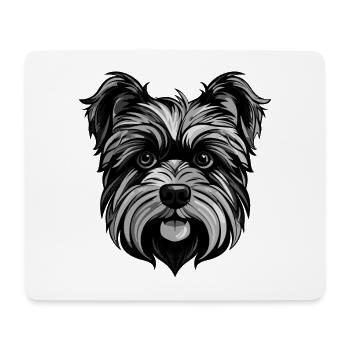 Yorkshire Terrier Hund Portrait - Mousepad (Querformat) - Weiß - Vorne