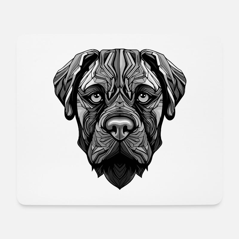 Mastiff Hund Portrait - Mousepad (Querformat) - Weiß