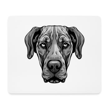 Great Dane Hund Portrait - Mousepad (Querformat) - Weiß - Vorne