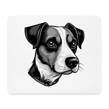 Jack Russel Terrier Hund Portrait - Mousepad (Querformat) - Weiß - Vorne