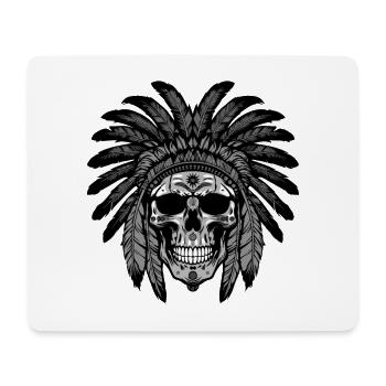 Chef indien Apache Skull - Tapis de souris (format paysage) - blanc - Devant