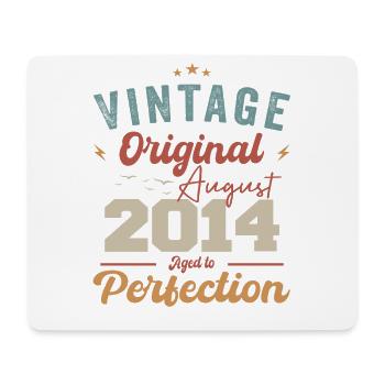 August 2014 Vintage Jahrgang Geburtstag Retro - Mousepad (Querformat) - Weiß - Vorne