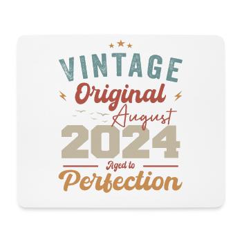 Août 2024 Vintage Vintage Anniversaire Rétro - Tapis de souris (format paysage) - blanc - Devant