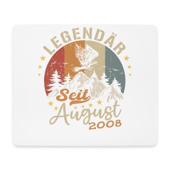 Legendär seit August 2008 Geburtstag Geschenk - Mousepad (Querformat) - Weiß - Vorne