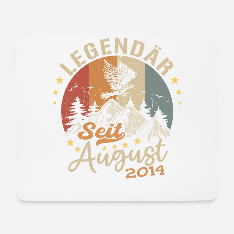 Legendär seit August 2014 Geburtstag Geschenk - Mousepad (Querformat) - Weiß