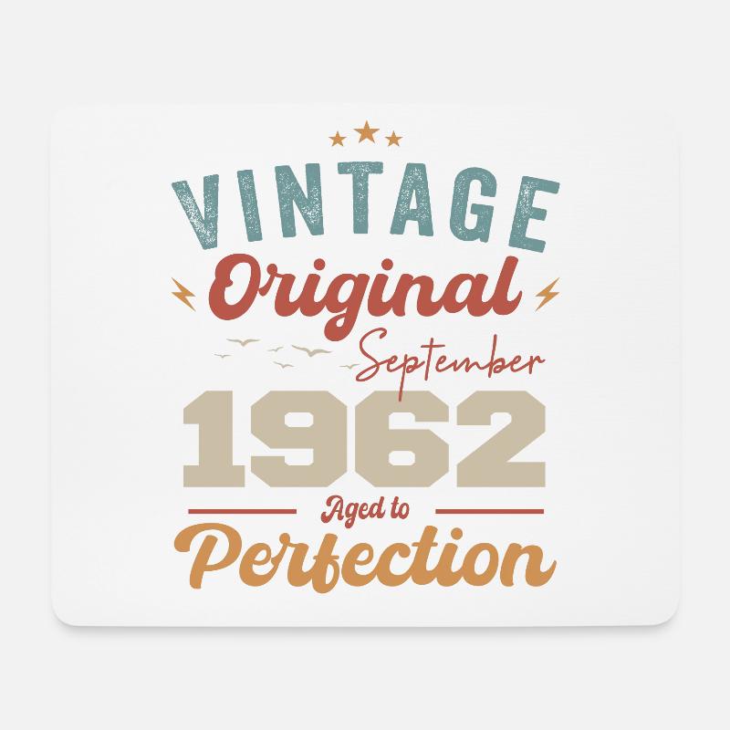 September 1962 Jubiläum 1962 September Geschenk - Mousepad (Querformat) - Weiß