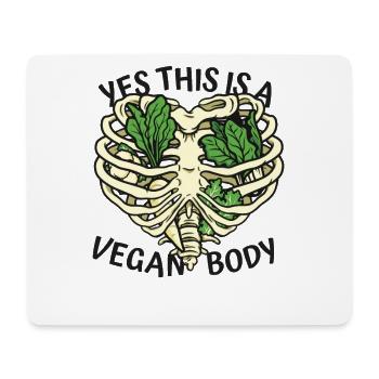 Ja, das ist ein veganer Körper auf pflanzlicher Basis Vegan - Mousepad (Querformat) - Weiß - Vorne