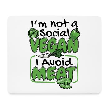 Ich bin kein sozialer Veganer Veganer Veganer Pflanzlich - Mousepad (Querformat) - Weiß - Vorne