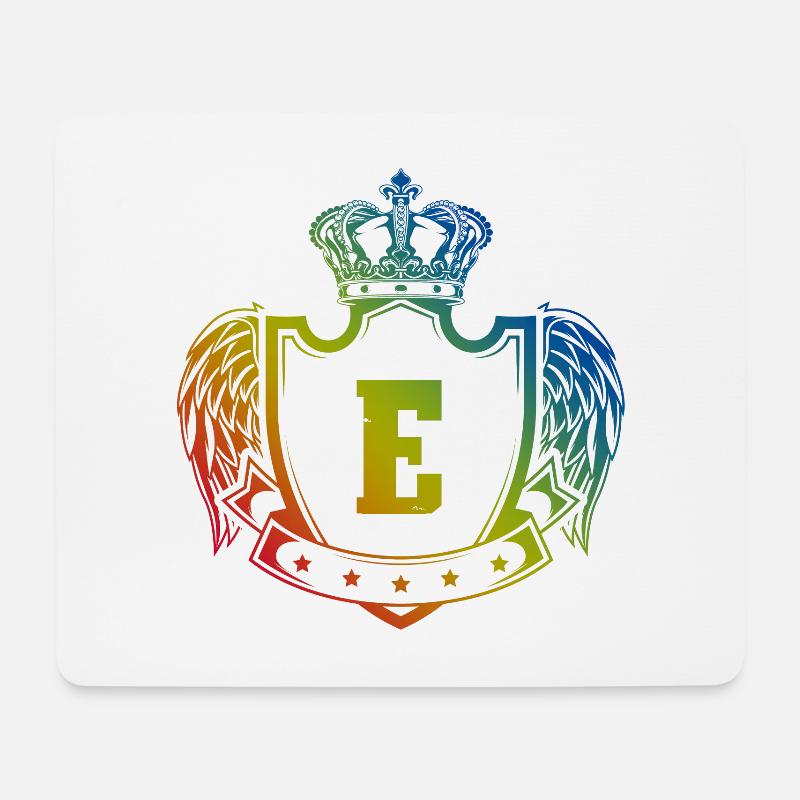 E Buchstabe Wappen - Mousepad (Querformat) - Weiß