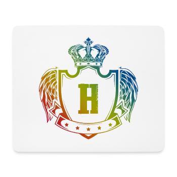 H Buchstabe Wappen - Mousepad (Querformat) - Weiß - Vorne