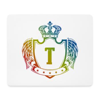T Buchstabe Wappen - Mousepad (Querformat) - Weiß - Vorne