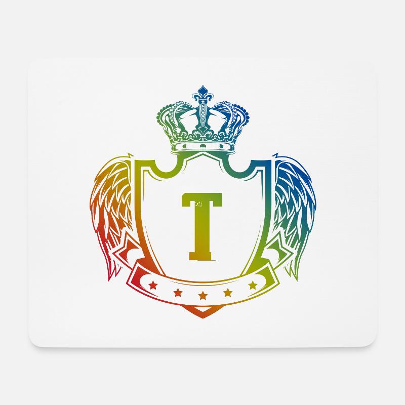 T Buchstabe Wappen - Mousepad (Querformat) - Weiß