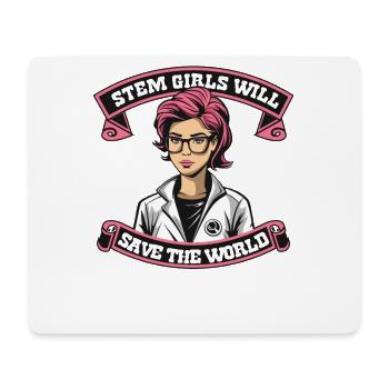 Les filles STEM sauveront le monde Une scientifique STEM - Tapis de souris (format paysage) - blanc - Devant