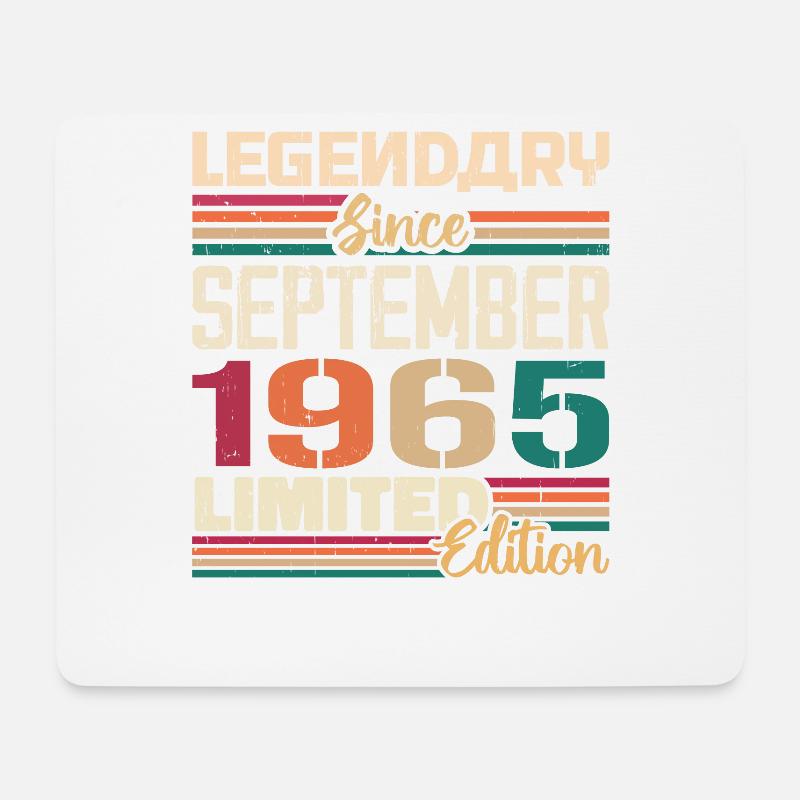 September 1965 Jubiläum 1965 September Geschenk - Mousepad (Querformat) - Weiß
