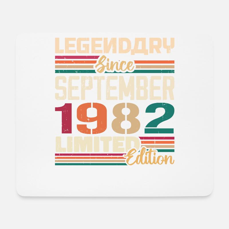 September 1982 Jubiläum 1982 September Geschenk - Mousepad (Querformat) - Weiß