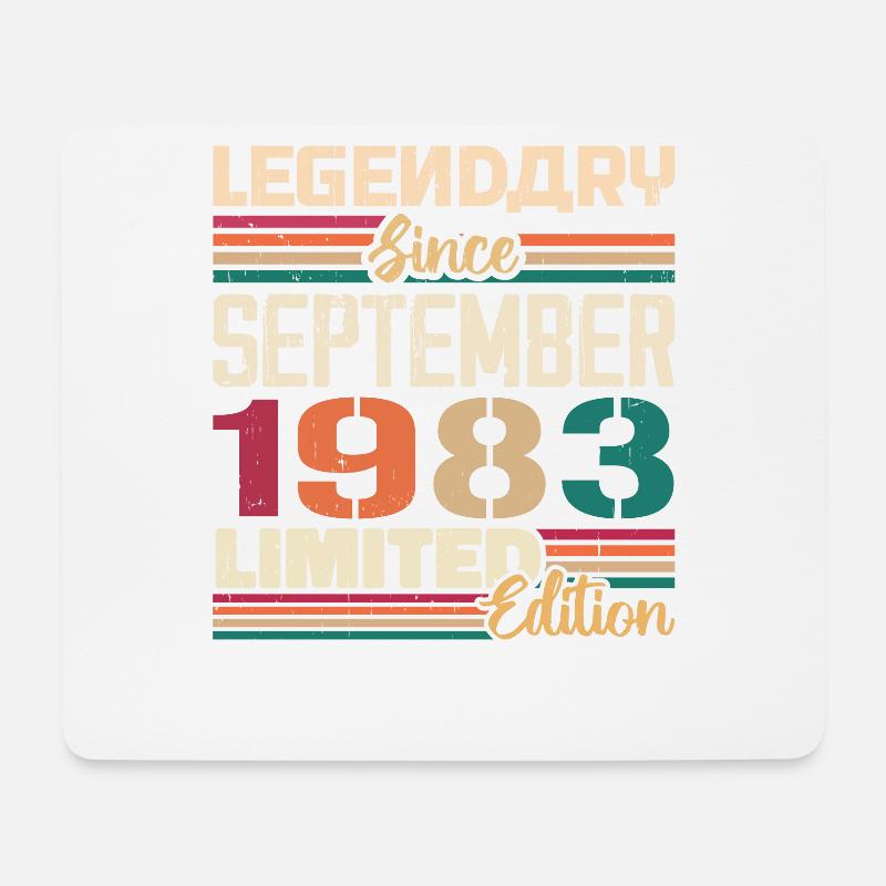 September 1983 Jubiläum 1983 September Geschenk - Mousepad (Querformat) - Weiß